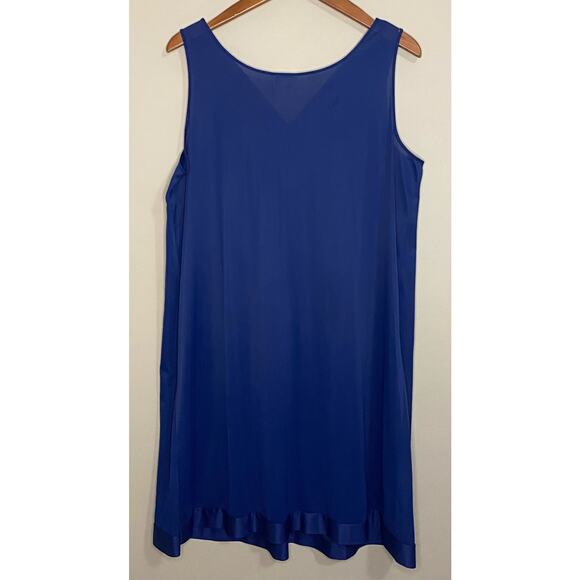 Vintage Vanity Fair Nightgown Large Navy Blue Made in the USA Sleeveless Short - Picture 5 of 9